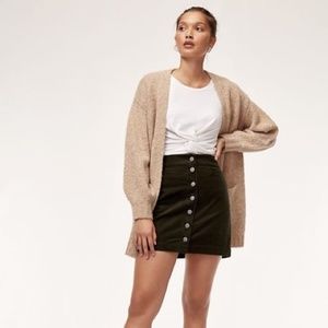 Aritzia KARMEN Corduroy Mini Skirt in Olive Green